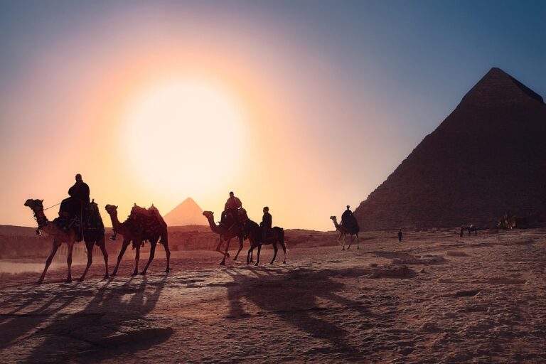 pyramids, cairo, egypt, desert, archaeology, architecture, giza, nature, sunset, landscape, story, landmark